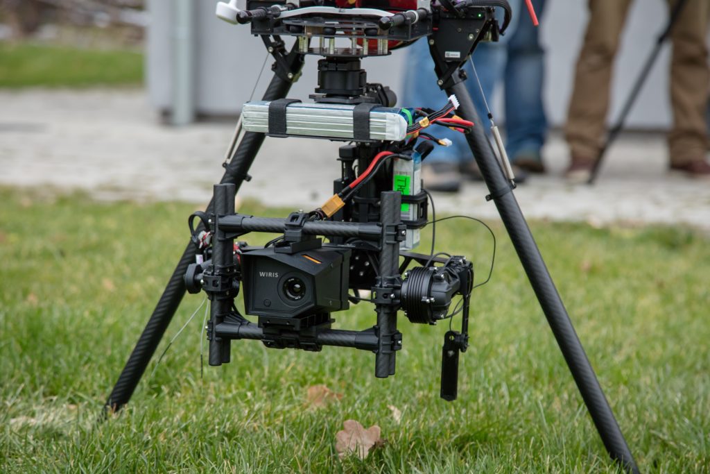 Thermal imaging camera Workswell WIRIS mounted on a drone