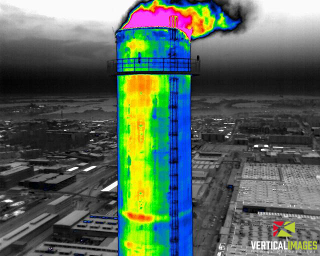Chimney inspection using thermal imaging camera Workswell WIRIS